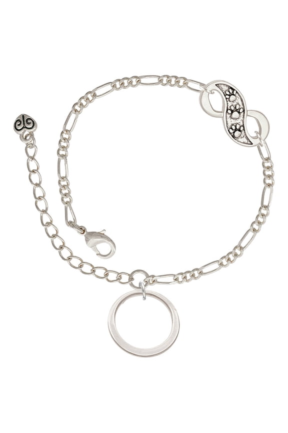Silvertone Large Karma Ring Silver-tone Paw Infinity Link Chain Bracelet, 6"+2" Extender