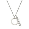 thumbnail image 1 of Delight Jewelry Silvertone Large Karma Ring Silvertone Balance Bar Charm Necklace, 23", 1 of 4