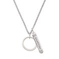 thumbnail image 1 of Delight Jewelry Silvertone Large Karma Ring Silvertone Guardian Angel Bar Charm Necklace, 23", 1 of 4