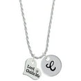 thumbnail image 1 of Delight Jewelry Silvertone Large Lord Guide Me Heart Silvertone Script Initial Disc - C - Charm Necklace, 20"+3", 1 of 4