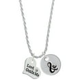 thumbnail image 1 of Delight Jewelry Silvertone Large Lord Guide Me Heart Silvertone Script Initial Disc - & - Charm Necklace, 20"+3", 1 of 4
