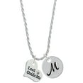 thumbnail image 1 of Delight Jewelry Silvertone Large Lord Guide Me Heart Silvertone Script Initial Disc - M - Charm Necklace, 20"+3", 1 of 4