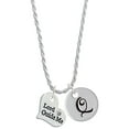 thumbnail image 1 of Delight Jewelry Silvertone Large Lord Guide Me Heart Silvertone Script Initial Disc - Q - Charm Necklace, 20"+3", 1 of 4