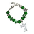 thumbnail image 1 of Delight Jewelry Silvertone Large Lucky 7 - Green Irish Luck Bead Charm Bracelet, 7.5", 1 of 4
