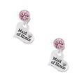thumbnail image 1 of Delight Jewelry Silvertone Large Maid of Honor Heart Pink Crystal Clip on Earrings, 1 of 5