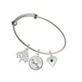 thumbnail image 1 of Delight Jewelry Silvertone Large May - Green Crystal Heart Silvertone Let Things Go Tree Charm Bangle Bracelet, 1 of 4