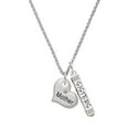 thumbnail image 1 of Delight Jewelry Silvertone Large ''Mother'' Heart with Clear Crystal Silvertone Sisters Best Friends Forever Bar Charm Necklace, 23", 1 of 4
