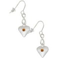 thumbnail image 1 of Delight Jewelry Silvertone Large November - Yellow Crystal Heart Silver tone Infinity French Earrings, 1 of 4