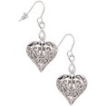 thumbnail image 1 of Delight Jewelry Silvertone Large Open Filigree Heart Silver tone Infinity French Earrings, 1 of 1