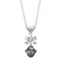 thumbnail image 1 of Delight Jewelry Silvertone Large Pirate - Mascot Silver tone Bow Heart Necklace, 1 of 4
