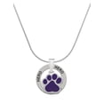 thumbnail image 1 of Delight Jewelry Silvertone Large Purple Paw Hero Ring Charm Necklace, 18", 1 of 4