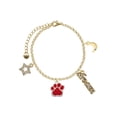 thumbnail image 1 of Delight Jewelry Silvertone Large Red Paw Goldtone Dream Big Charm Bracelet, 7.5+2" Extender, 1 of 4