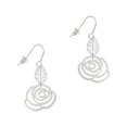 thumbnail image 1 of Delight Jewelry Silvertone Large Rose Outline Silvertone Leaf French Earrings, 1 of 5