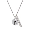 thumbnail image 1 of Delight Jewelry Silvertone Large Script Letter - & - 3/4'' Disc - Silvertone Balance Bar Charm Necklace, 23", 1 of 4