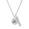 thumbnail image 1 of Delight Jewelry Silvertone Large Script Letter - A - 3/4'' Disc - Silvertone Balance Bar Charm Necklace, 23", 1 of 4