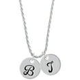 thumbnail image 1 of Delight Jewelry Silvertone Large Script Letter - B - 3/4'' Disc - Silvertone Script Initial Disc - T - Charm Necklace, 20"+3", 1 of 4