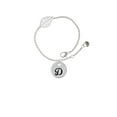 thumbnail image 1 of Delight Jewelry Silvertone Large Script Letter - D - 3/4'' Disc - - Silvertone Leaf Delicate Bracelet, 6.25+1.75", 1 of 4