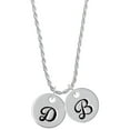 thumbnail image 1 of Delight Jewelry Silvertone Large Script Letter - D - 3/4'' Disc - Silvertone Script Initial Disc - B - Charm Necklace, 20"+3", 1 of 4