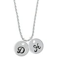 thumbnail image 1 of Delight Jewelry Silvertone Large Script Letter - D - 3/4'' Disc - Silvertone Script Initial Disc - H - Charm Necklace, 20"+3", 1 of 4