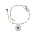 thumbnail image 1 of Delight Jewelry Silvertone Large Script Letter - F - 3/4'' Disc - Silver-tone Paw Infinity Link Chain Bracelet, 6"+2" Extender, 1 of 3
