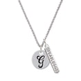 thumbnail image 1 of Delight Jewelry Silvertone Large Script Letter - G - 3/4'' Disc - Silvertone Fearless Bar Charm Necklace, 23", 1 of 4