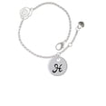 thumbnail image 1 of Delight Jewelry Silvertone Large Script Letter - H - 3/4'' Disc - Silver-tone Rose Link Chain Bracelet, 6.25"+1.75" Extender, 1 of 4