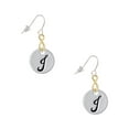 thumbnail image 1 of Delight Jewelry Silvertone Large Script Letter - J - 3/4'' Disc - Gold Tone Infinity French Earrings, 1 of 4