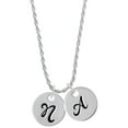 thumbnail image 1 of Delight Jewelry Silvertone Large Script Letter - N - 3/4'' Disc - Silvertone Script Initial Disc - A - Charm Necklace, 20"+3", 1 of 4