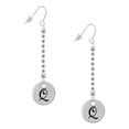 thumbnail image 1 of Delight Jewelry Silvertone Large Script Letter - Q - 3/4'' Disc - Silver-tone Long Sparkle Dangle French Earrings, 1 of 4