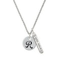 thumbnail image 1 of Delight Jewelry Silvertone Large Script Letter - R - 3/4'' Disc - Silvertone Live the Life You Have Imagined Bar Charm Necklace, 23", 1 of 4