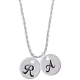 thumbnail image 1 of Delight Jewelry Silvertone Large Script Letter - R - 3/4'' Disc - Silvertone Script Initial Disc - A - Charm Necklace, 20"+3", 1 of 4
