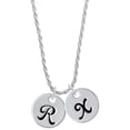thumbnail image 1 of Delight Jewelry Silvertone Large Script Letter - R - 3/4'' Disc - Silvertone Script Initial Disc - X - Charm Necklace, 20"+3", 1 of 1
