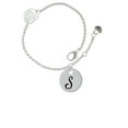 thumbnail image 1 of Delight Jewelry Silvertone Large Script Letter - S - 3/4'' Disc - Silver-tone Rose Link Chain Bracelet, 6.25"+1.75" Extender, 1 of 4