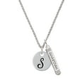 thumbnail image 1 of Delight Jewelry Silvertone Large Script Letter - S - 3/4'' Disc - Silvertone Guardian Angel Bar Charm Necklace, 23", 1 of 4