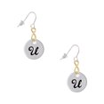 thumbnail image 1 of Delight Jewelry Silvertone Large Script Letter - U - 3/4'' Disc - Gold Tone Infinity French Earrings, 1 of 4
