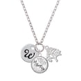 thumbnail image 1 of Delight Jewelry Silvertone Large Script Letter - W - 3/4'' Disc - Let Things Go Fall Zoey Charm Necklace, 28", 1 of 4