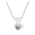 thumbnail image 1 of Delight Jewelry Silvertone Large Script Letter - W - 3/4'' Disc - Silvertone Dream Big Pendant Necklace, 25", 1 of 4