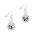 thumbnail image 1 of Delight Jewelry Silvertone Large Script Letter - W - 3/4'' Disc - Silvertone Leaf French Earrings, 1 of 5