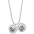 thumbnail image 1 of Delight Jewelry Silvertone Large Script Letter - W - 3/4'' Disc - Silvertone Script Initial Disc - B - Charm Necklace, 20"+3", 1 of 4