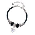 thumbnail image 1 of Delight Jewelry Silvertone Large September - Blue Crystal Heart Aunt Celtic Knot Leather Bead Bracelet, 7"+2" Extender, 1 of 4