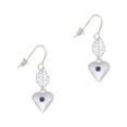 thumbnail image 1 of Delight Jewelry Silvertone Large September - Blue Crystal Heart Silvertone Leaf French Earrings, 1 of 5