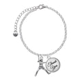 thumbnail image 1 of Delight Jewelry Silvertone Large Softball Pitcher - Domed Thank You Charm Bracelet, 6"+2", 1 of 5