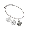 thumbnail image 1 of Delight Jewelry Silvertone Large Southwestern Antiqued Cross Silvertone Let Things Go Tree Charm Bangle Bracelet, 1 of 4