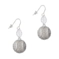 thumbnail image 1 of Delight Jewelry Silvertone Large Super Sparkle Crystal Clear AB Softball Silvertone Leaf French Earrings, 1 of 5