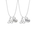 thumbnail image 1 of Delight Jewelry Silvertone Large Trinity Knot Mother & Daughter Heart Necklaces (Set of 2), 19"+2", 1 of 4