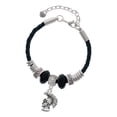 thumbnail image 1 of Delight Jewelry Silvertone Large Trojan - Mascot Niece Celtic Knot Leather Bead Bracelet, 7"+2" Extender, 1 of 4