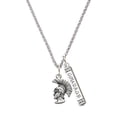 thumbnail image 1 of Delight Jewelry Silvertone Large Trojan - Mascot Silvertone Courage Strength Wisdom Honesty Bar Charm Necklace, 23", 1 of 4