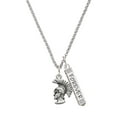 thumbnail image 1 of Delight Jewelry Silvertone Large Trojan - Mascot Silvertone Forever Bar Charm Necklace, 23", 1 of 4