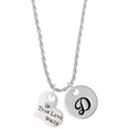 thumbnail image 1 of Delight Jewelry Silvertone Large True Love Waits Heart Silvertone Script Initial Disc - D - Charm Necklace, 20"+3", 1 of 4