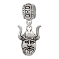 thumbnail image 1 of Delight Jewelry Silvertone Large Viking - Mascot Lord Guide Me Charm Bead, 1 of 4